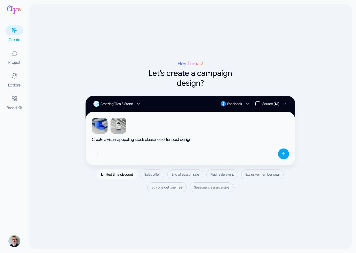 Share Prompt in the Clyro workspace